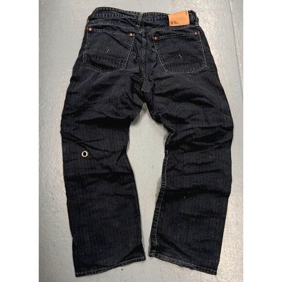 Vintage G-Star Raw Jeans 3301 Textured Stripe Blue Denim Men 33Wx32L NYC SAMPLE - Picture 3 of 9